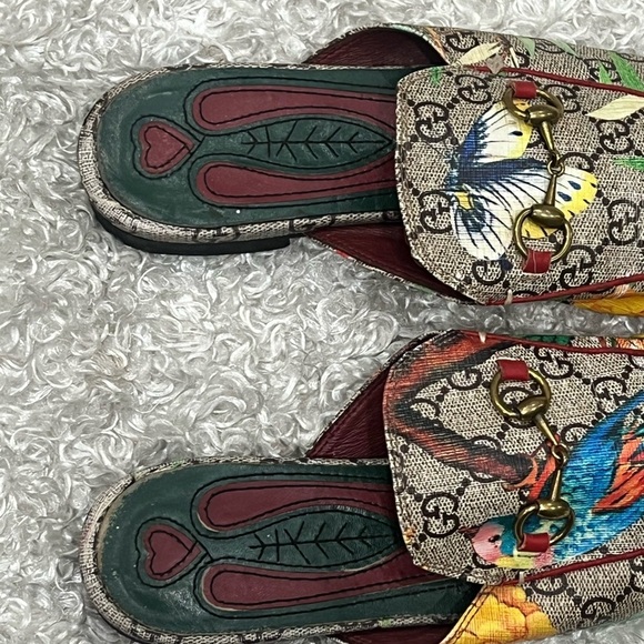 Gucci Multicolor GG Canvas Princetown Horsebit Tian Print Mules - Picture 4 of 12